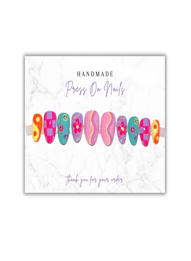 Lashicorn Handmade Acrylic Press On Nails Display Card | 5x7” 30 pk | w/Application Aftercare Instructions Inserts Marble for Packaging in Your 6 * 9 Holographic Bags Use With Double Sided Tape - Image 4